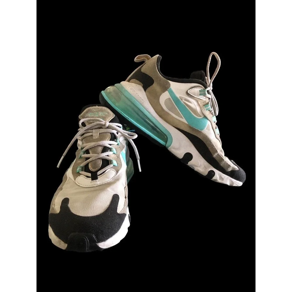 Nike Air Max 270 React Women’s Shoes White Aurora Green Black CJ0619 001 Sz 8